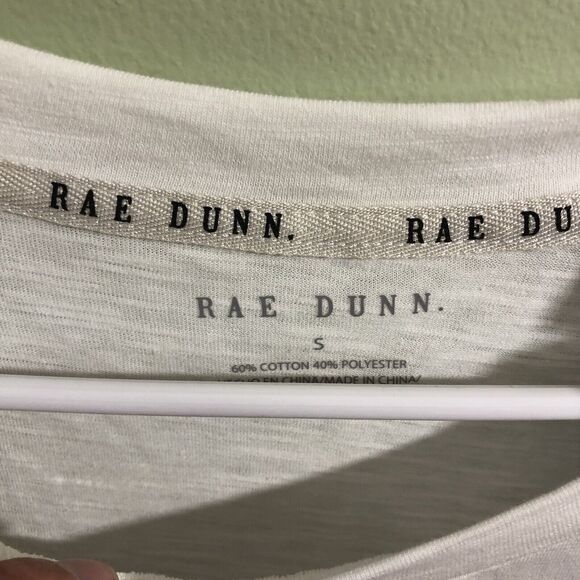 Rae Dunn Bride Short Sleeve Shirt with Scrunchie Soft White Size Small - Picture 4 of 5
